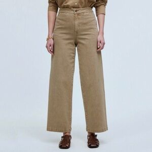 High-Waist Wide Leg Madewell Pants - Tan